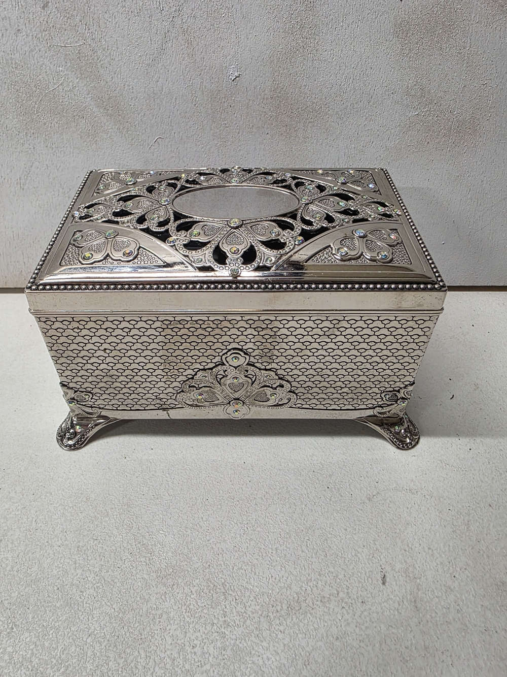 Things Remembered Butterfly Rhinestone Musical Jewelry Box Unforgettable Rose
